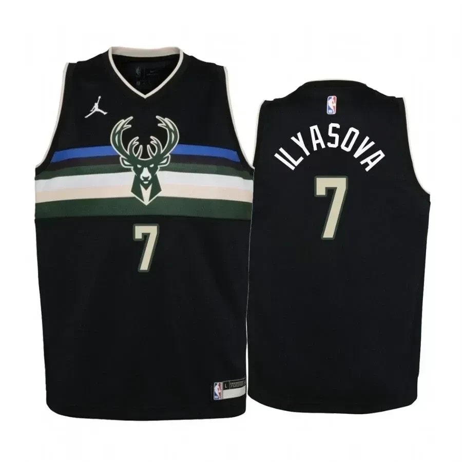Ersan Ilyasova Milwaukee Bucks Black State Jersey Jumpman - Unisex