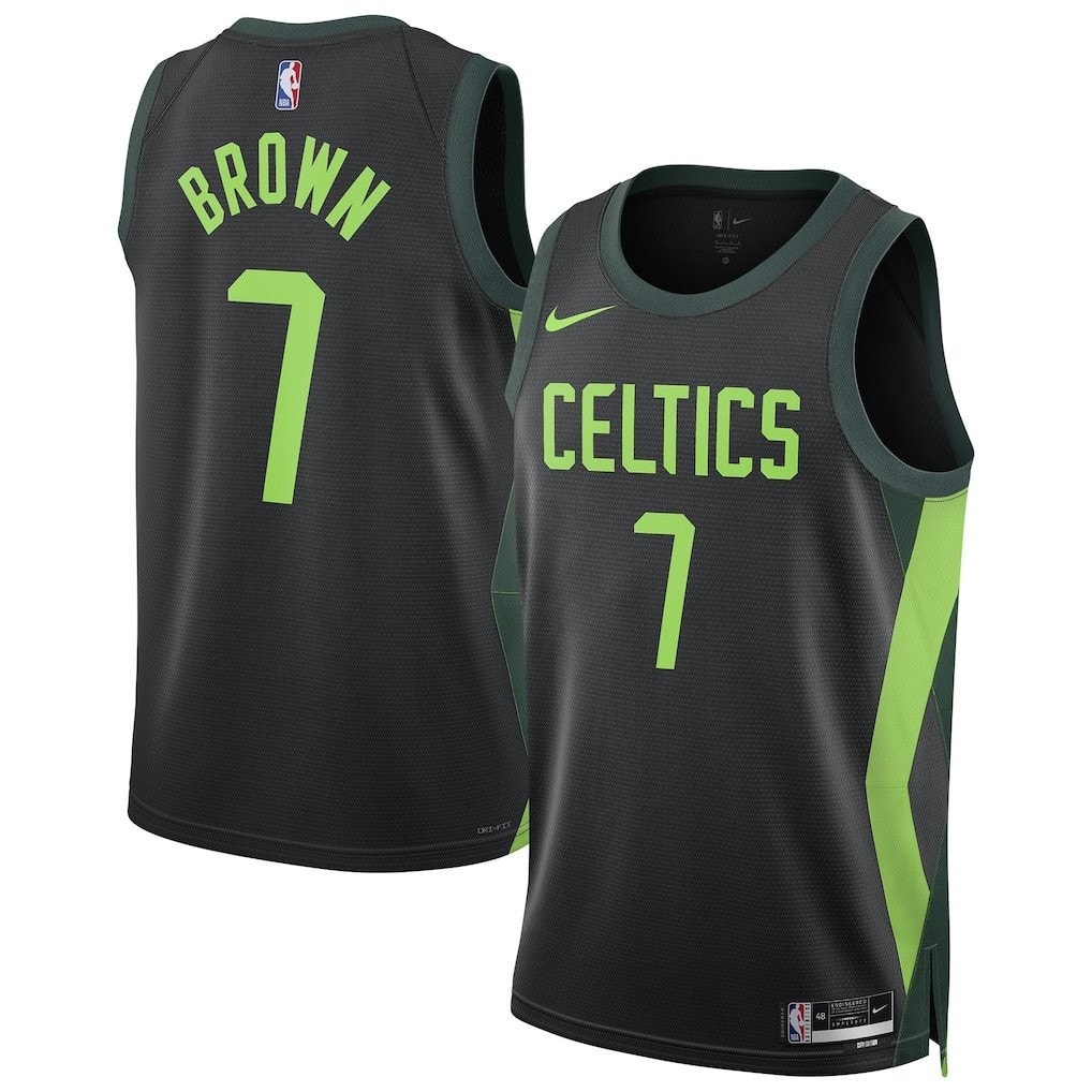 Jaylen Brown 7 Boston Celtics Unisex 2024/25 Swingman Player Jersey City Edition Black