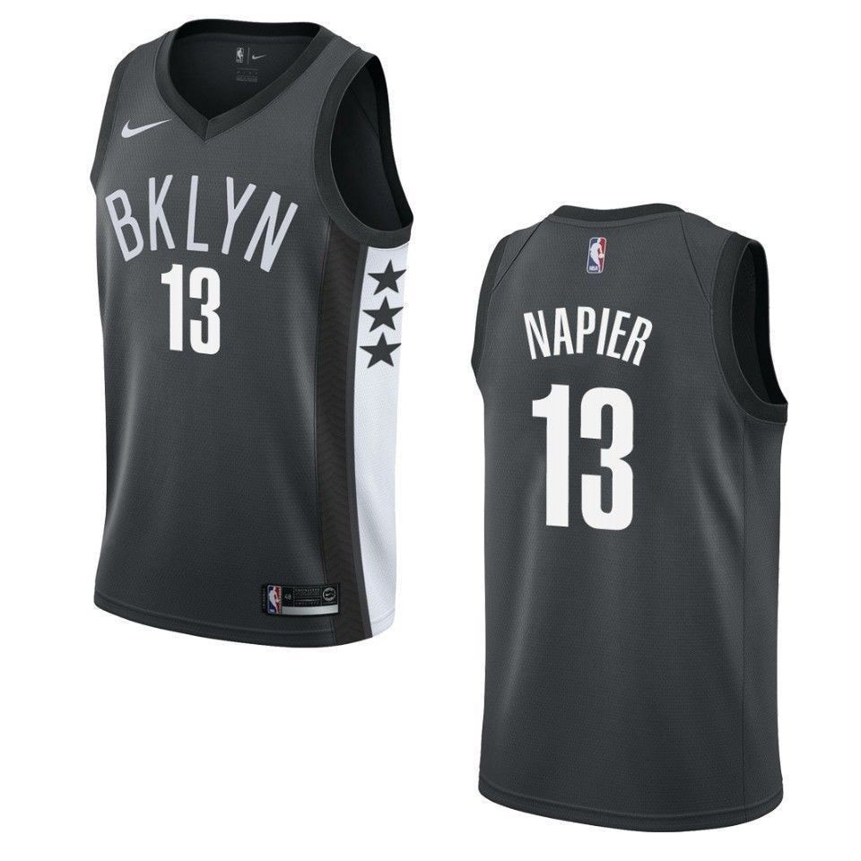 Men's Brooklyn Nets Shabazz Napier Statement Swingman Jersey Black