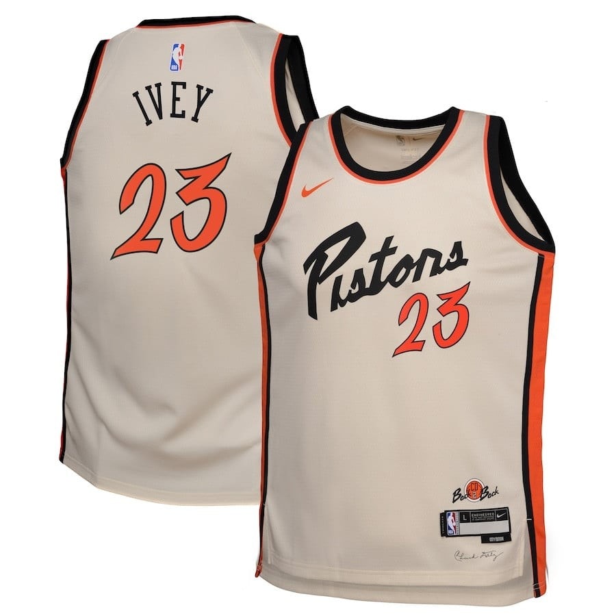 Jaden Ivey 23 Detroit Pistons 2024/25 Swingman Jersey City Edition Cream