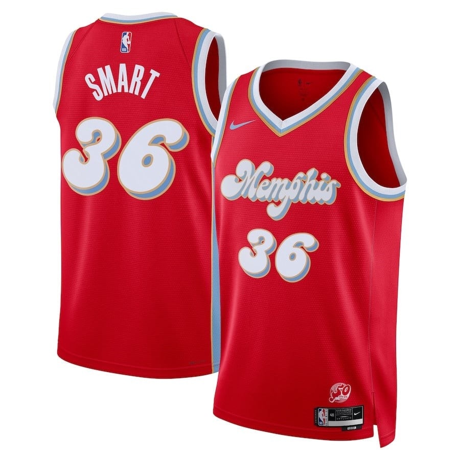 Marcus Smart 36 Memphis Grizzlies Unisex 2024/25 Swingman Player Jersey City Edition Red