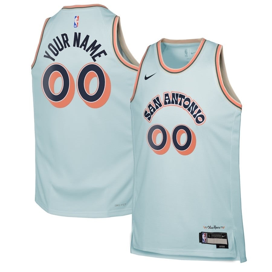 San Antonio Spurs 2024/25 Swingman Custom Jersey City Edition Light Blue