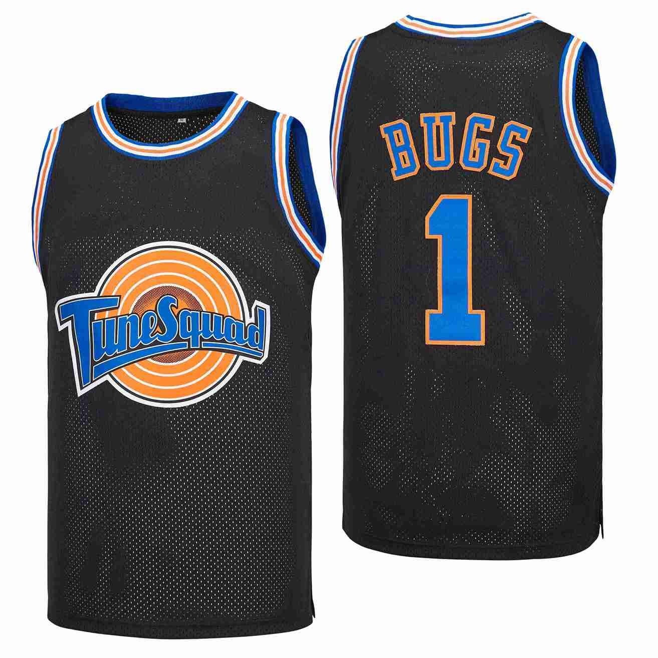 Bugs 1 Tune Squad Space Jam Swingman Jersey Black Unisex Adult Sizes
