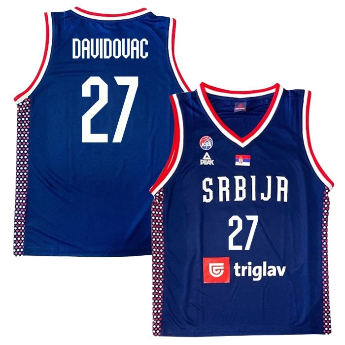Dejan Davidovac 27 Serbia Basketball Unisex 2024 Swingman Player Jersey Navy