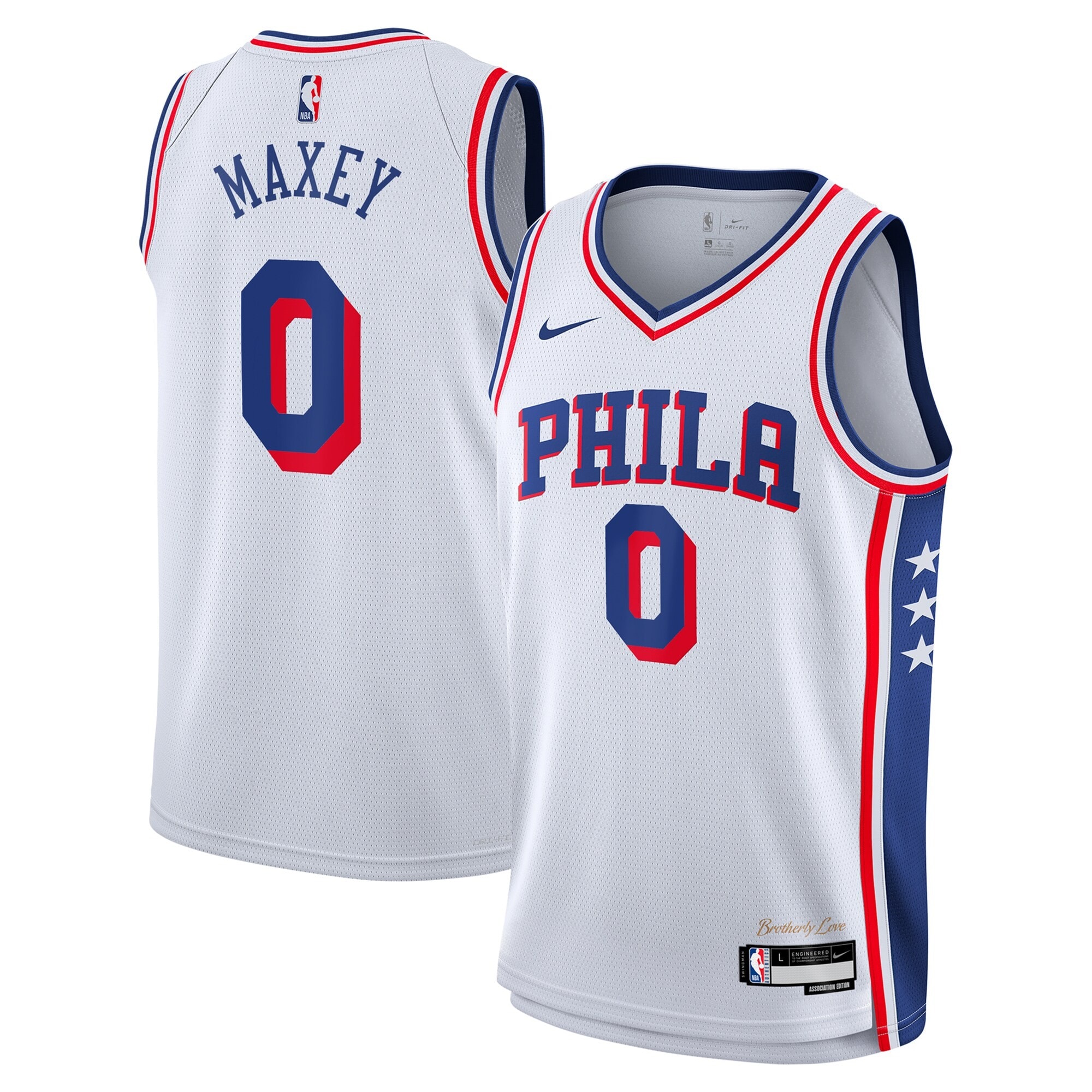 Philadelphia 76ers Association Swingman Jersey Blanco Tyrese Maxey Unisex