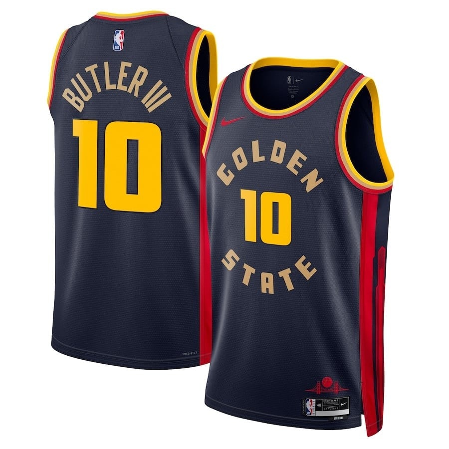 Jimmy Butler 10 Golden State Warriors Unisex Swingman Jersey City Edition Navy