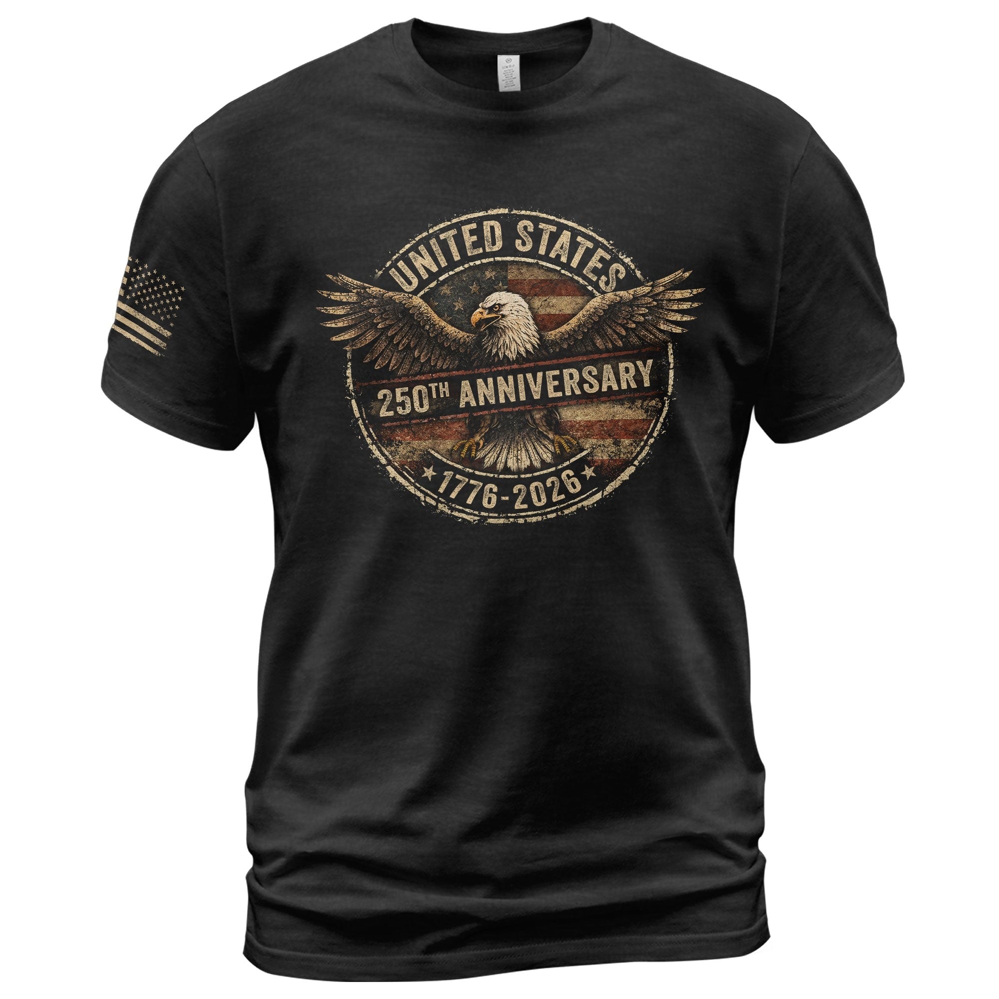 Vintage USA 250th Anniversary American Eagle T-Shirt 1776-2026 Patriotic