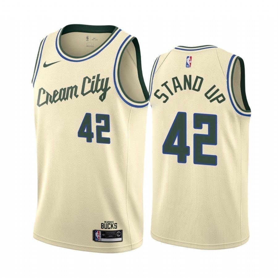 Robin Lopez Milwaukee Bucks City Edition Stand Up Jersey Unisex Multicolor