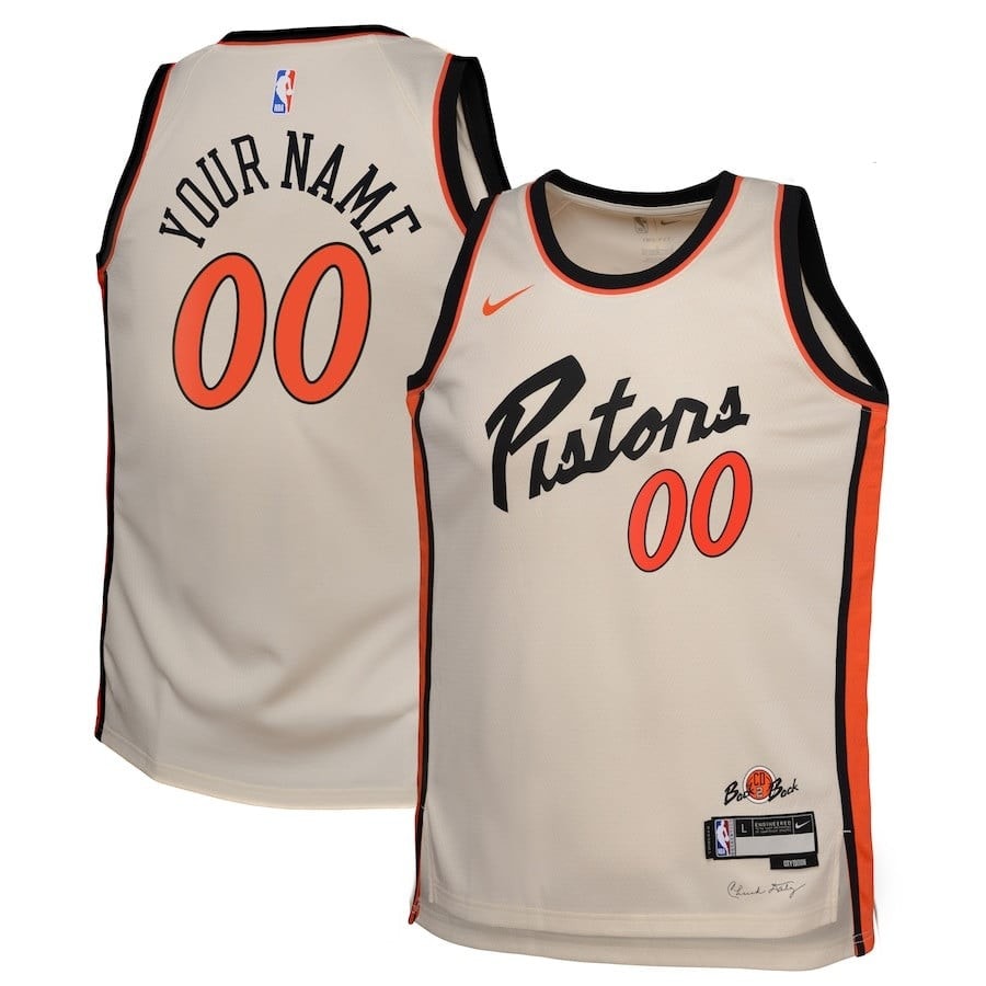 Detroit Pistons 2024/25 Swingman Custom Jersey City Edition Cream