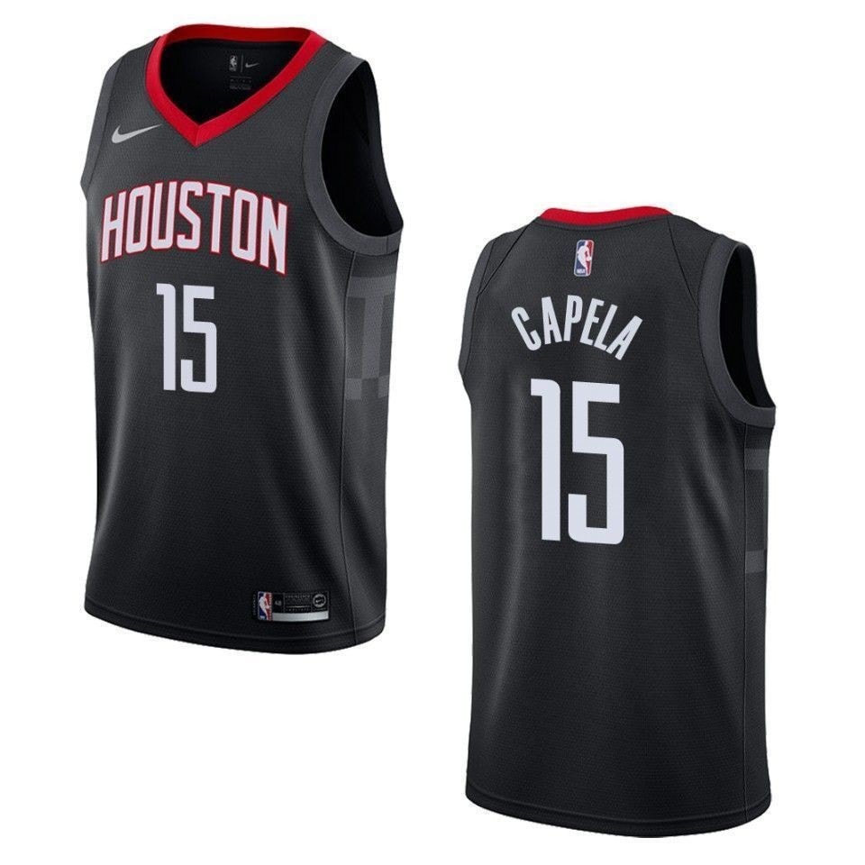 Men's Houston Rockets Clint Capela #15 Statement Swingman Jersey Black