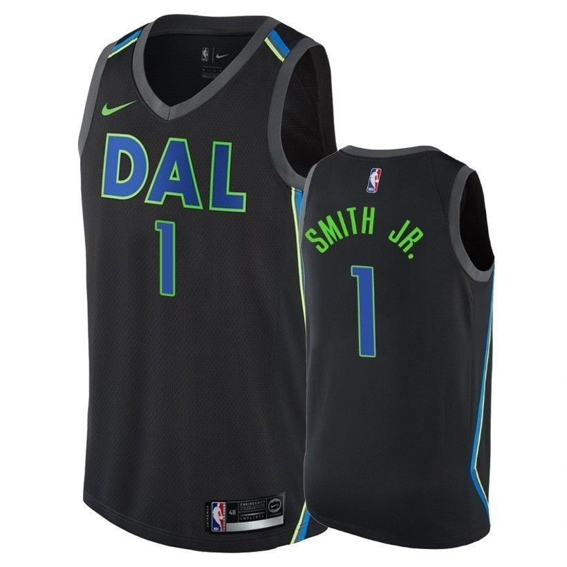 Mavericks Dennis Smith Jr. City Black Jersey Mens Polyester
