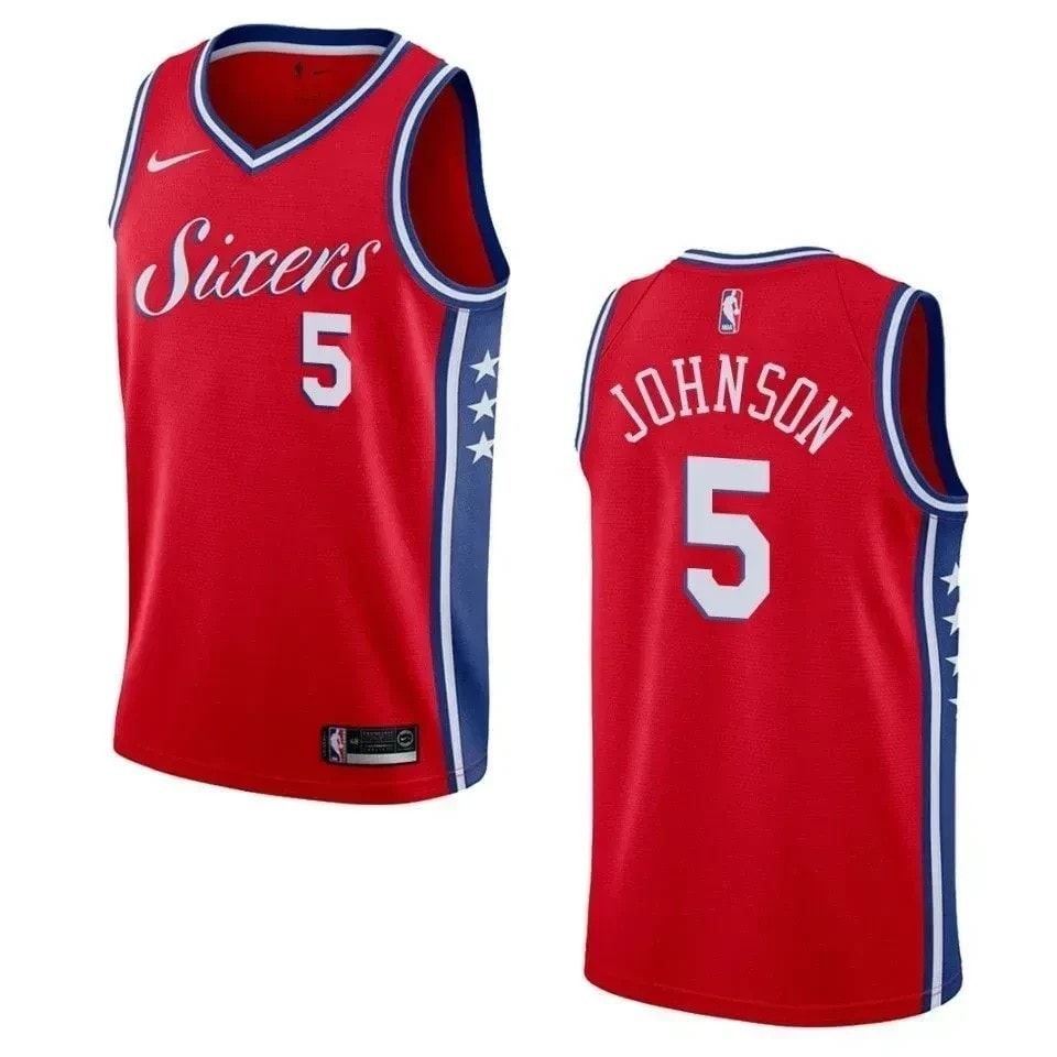 Men's Philadelphia 76ers Amir Johnson Statement Swingman Jersey Red - Size