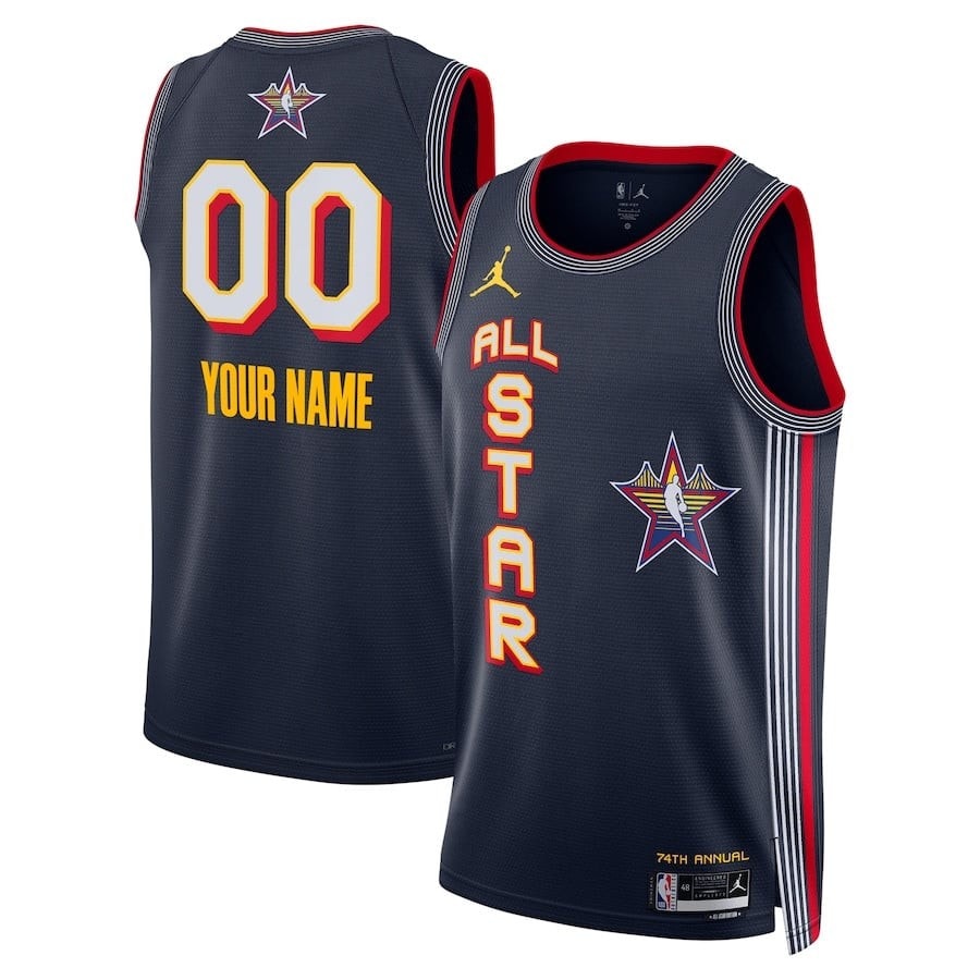 NBA All Star 2025 Swingman Unisex Jersey Navy Multicolor 100% Polyester