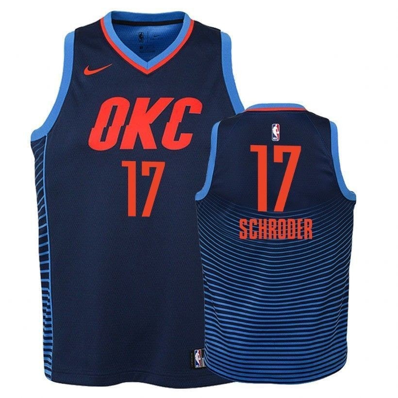 Thunder Dennis Schroder #17 State Navy Basketball Jersey Unisex