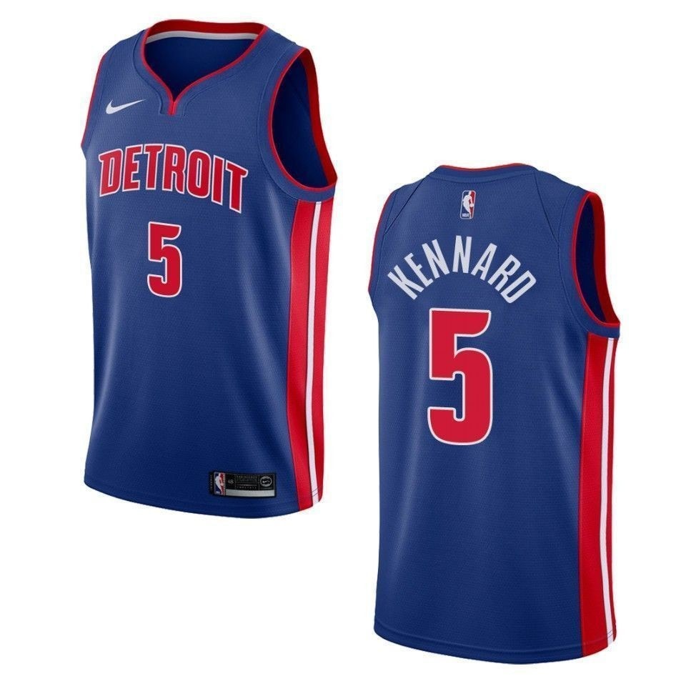 Men's Detroit Pistons 5 Luke Kennard Icon Swingman Jersey - Blue