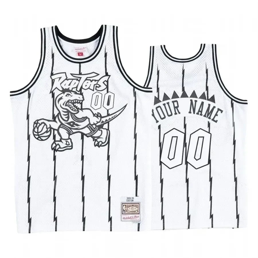Men's Toronto Raptors Custom 00 White Black Jersey - Concord Collection