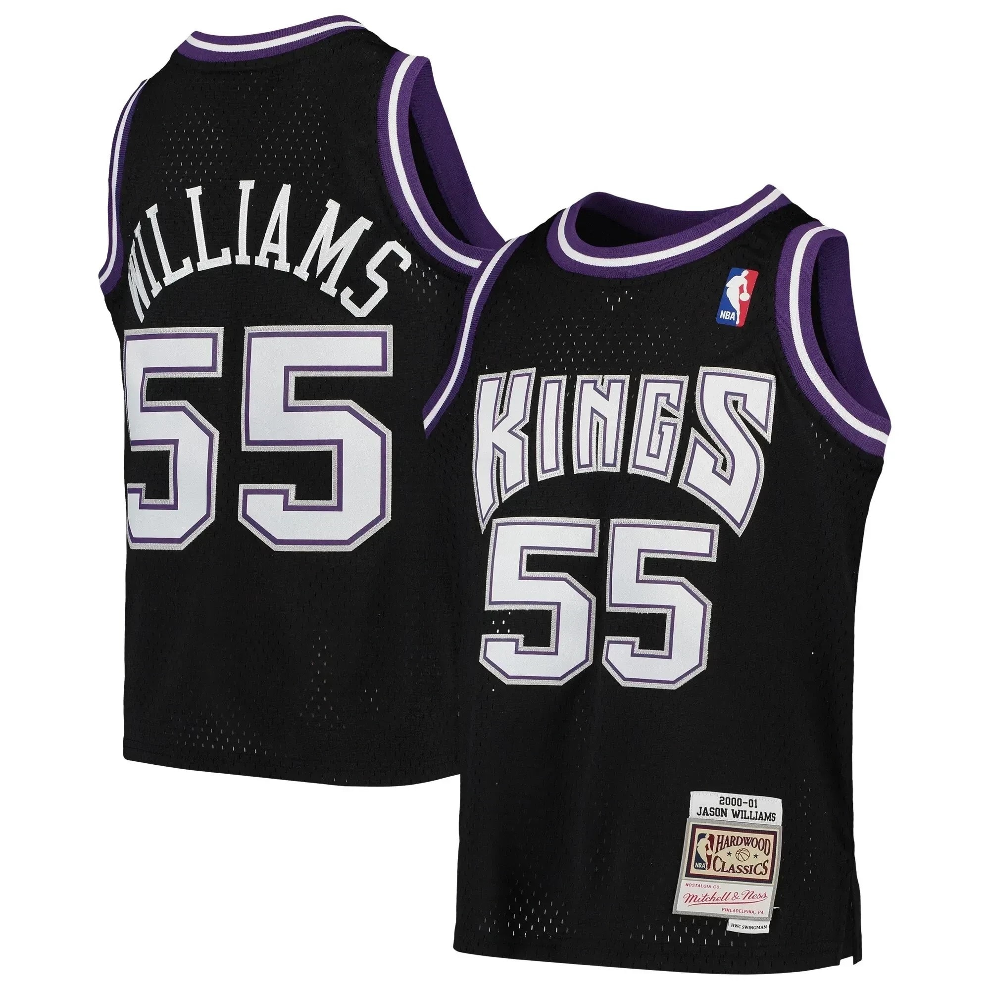 Jason Williams Sacramento Kings Mitchell & Ness 2000-01 Hardwood Classics Swingman Throwback Jersey Black