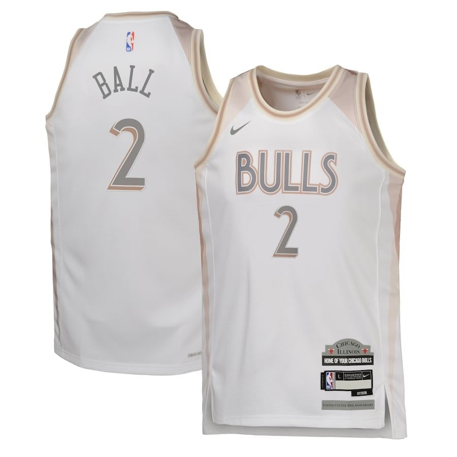 Lonzo Ball 2 Chicago Bulls 2024/25 Swingman Jersey City Edition White