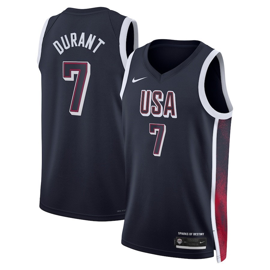 Kevin Durant 7 Men's USA Basketball Unisex 2024 Swingman Player Jersey Navy Multicolor
