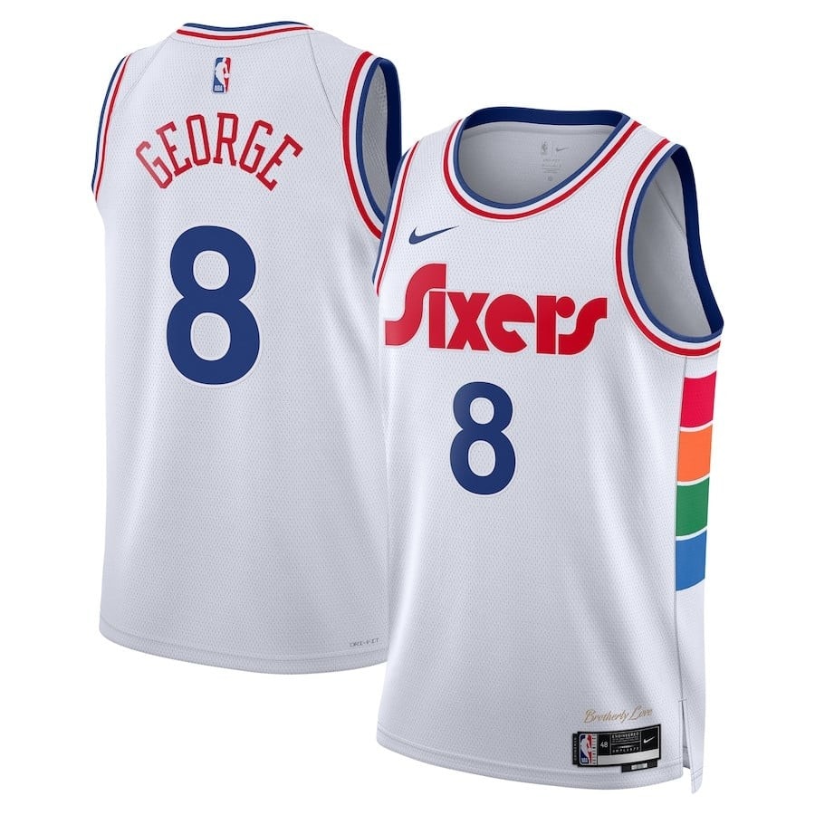Paul George 8 Philadelphia 76ers Unisex 2024/25 City Edition Swingman Jersey - White