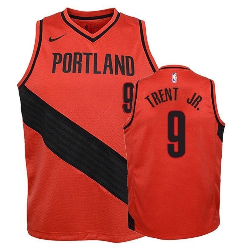 Blazers Gary Trent Jr. #9 State Red Multicolor Jersey - Unisex