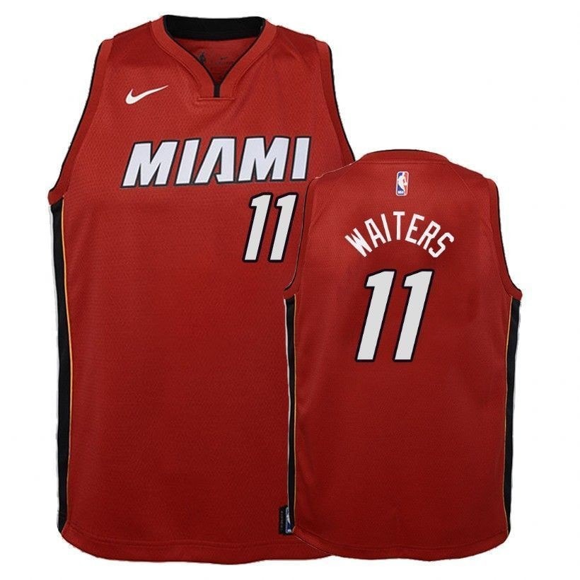Heat Dion Waiters #11 State Red Multicolor Jersey
