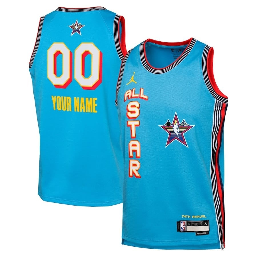 NBA All Star 2025 Swingman Team Jersey Blue Multicolor Sizes