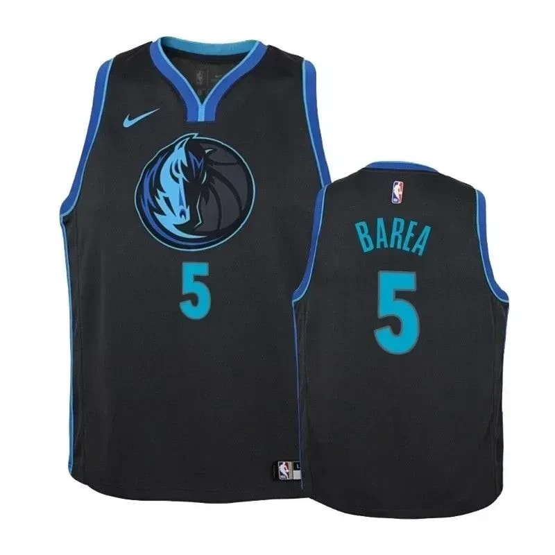 Mavericks J.J. Barea #5 City Anthracite Jersey - Unisex Polyester Sports Jersey