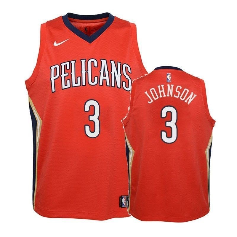 Pelicans Stanley Johnson #3 2018-19 State Red Jersey - Unisex
