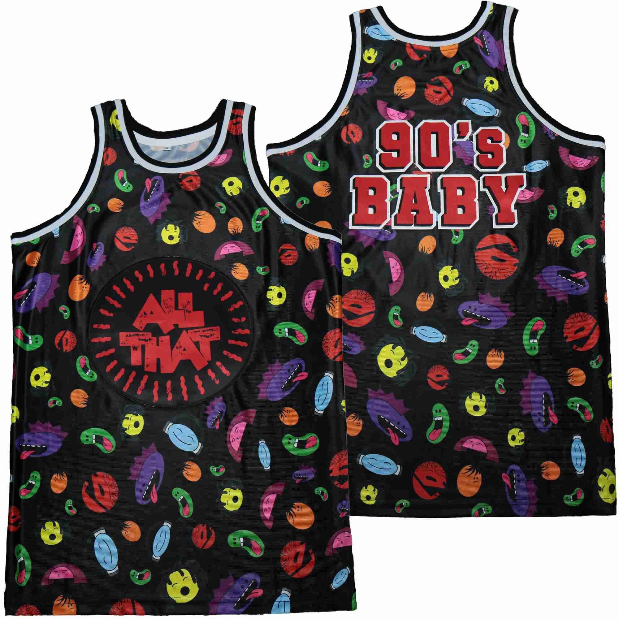 All That 90's Baby TV Show Swingman Jersey Black Unisex Multicolor Sizes