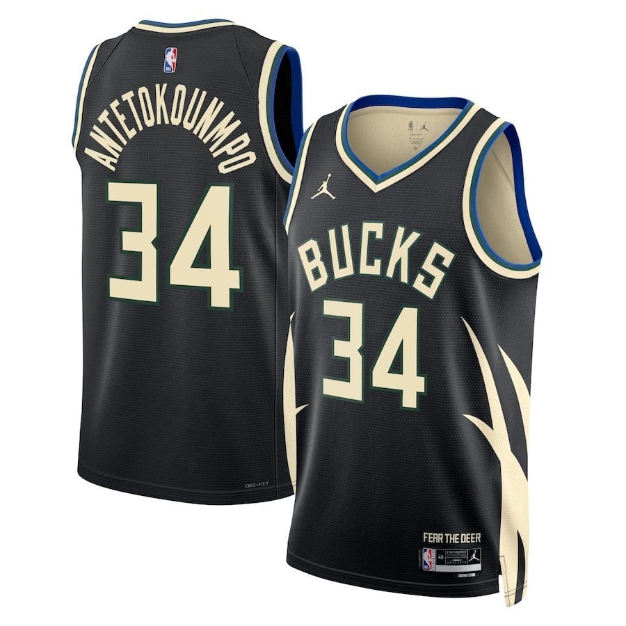 Giannis Antetokounmpo 34 Milwaukee Bucks Unisex Swingman Jersey Statement Edition Black