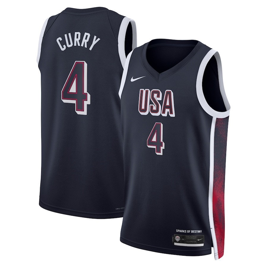 Stephen Curry 4 USA Basketball Unisex 2024 Swingman Player Jersey Navy Multicolor - Men's Sizes