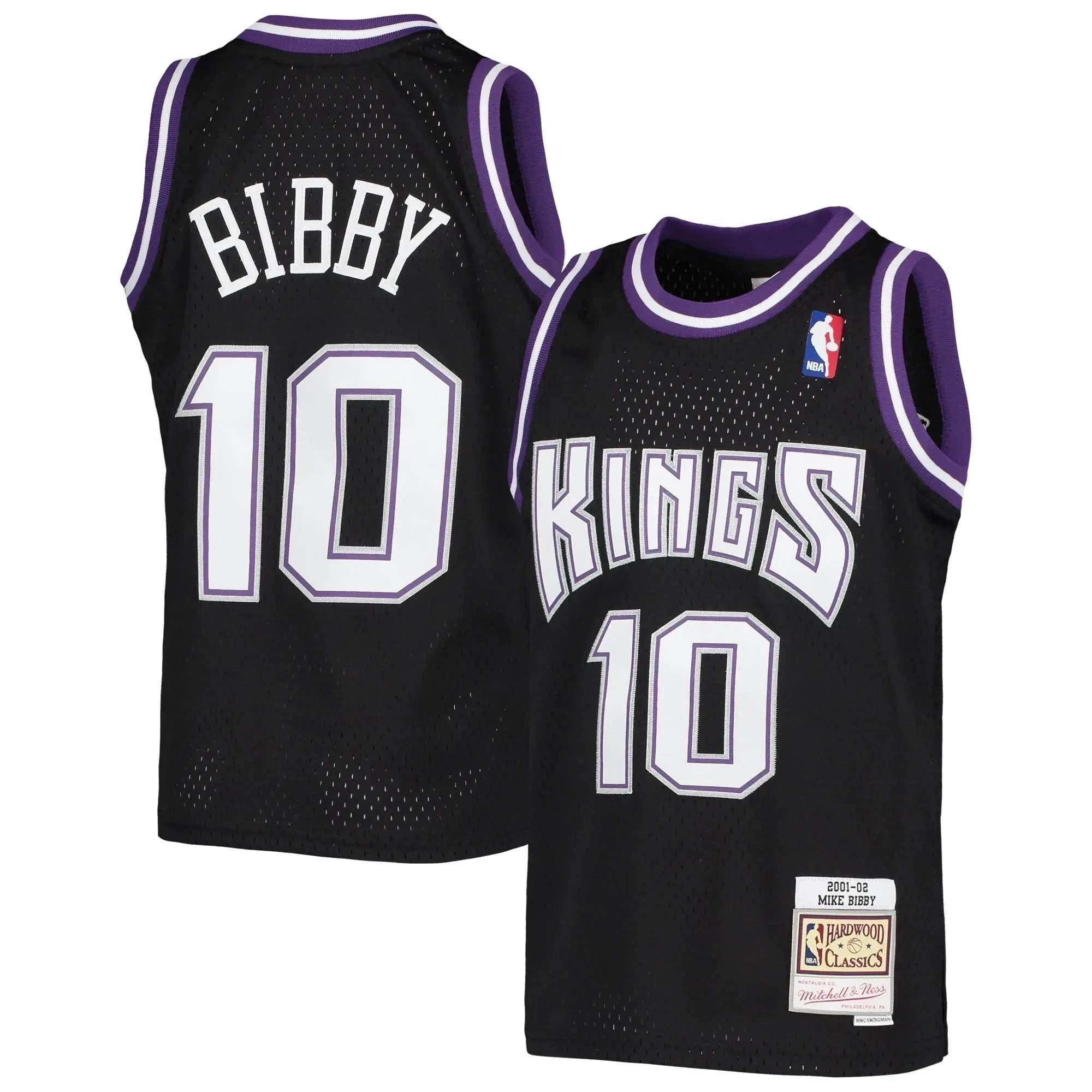 Mike Bibby Sacramento Kings Mitchell & Ness 2001-02 Hardwood Classics Swingman Jersey Black