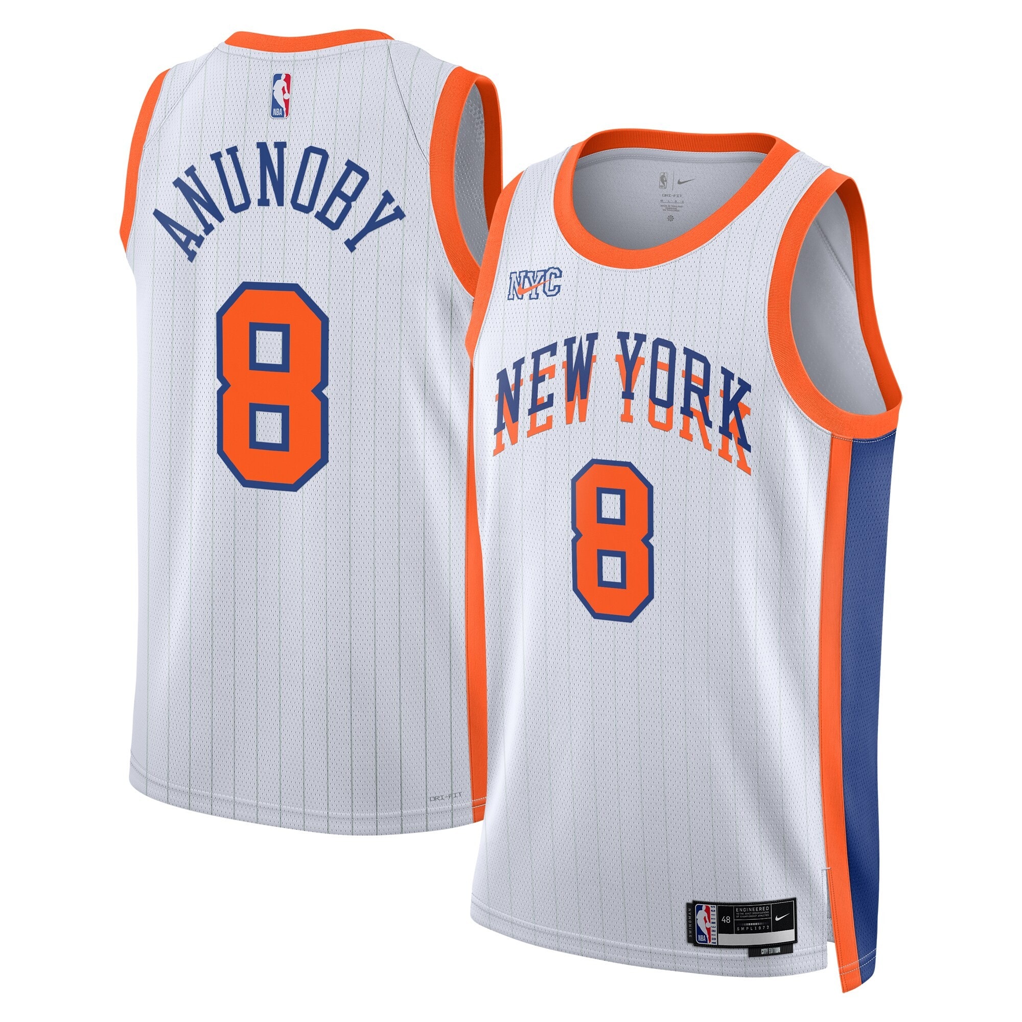 New York Knicks 2024 City Edition Swingman Jersey White OG Anunoby Unisex