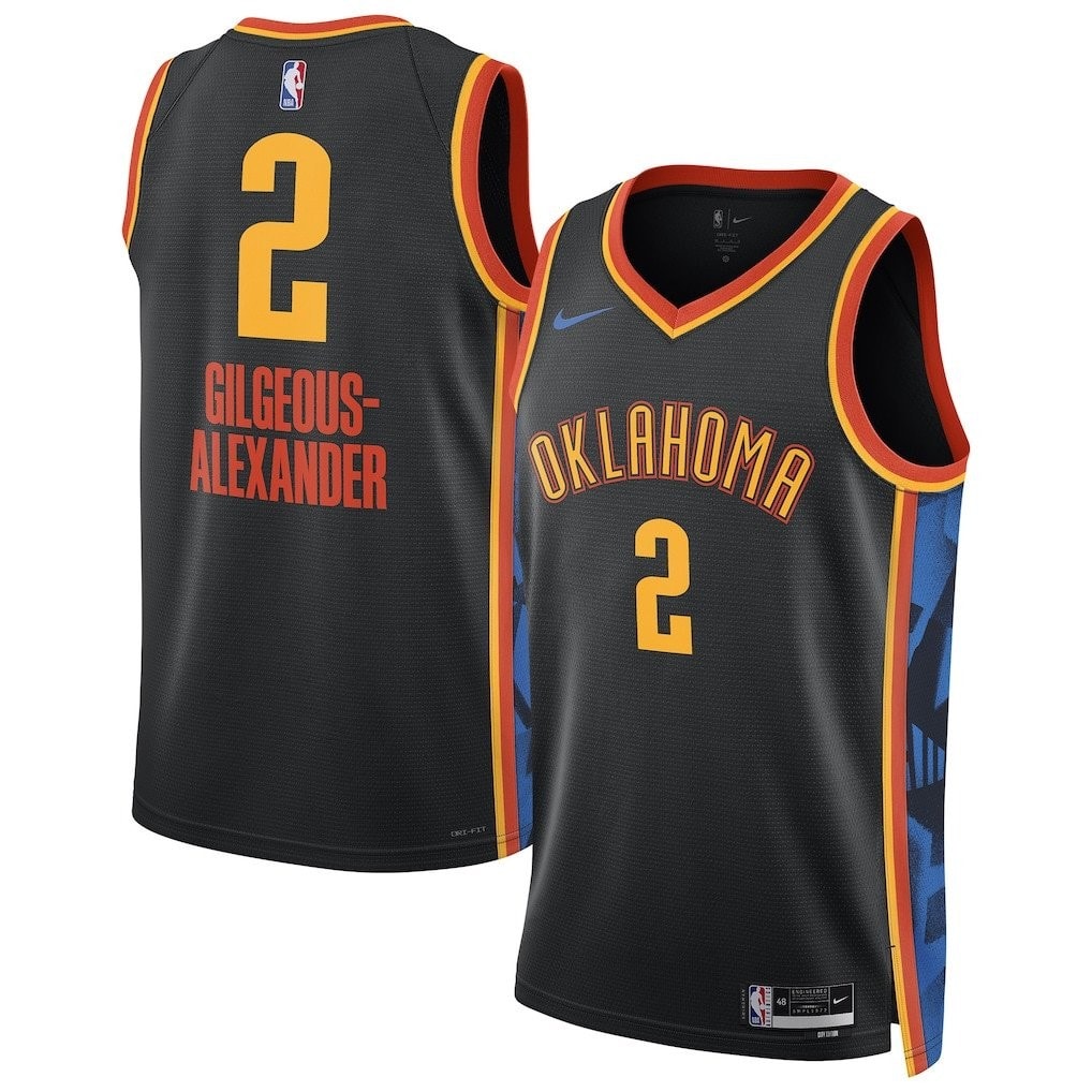 Shai Gilgeous-Alexander 2 Oklahoma City Thunder Unisex 2024/25 Swingman Jersey City Edition Black