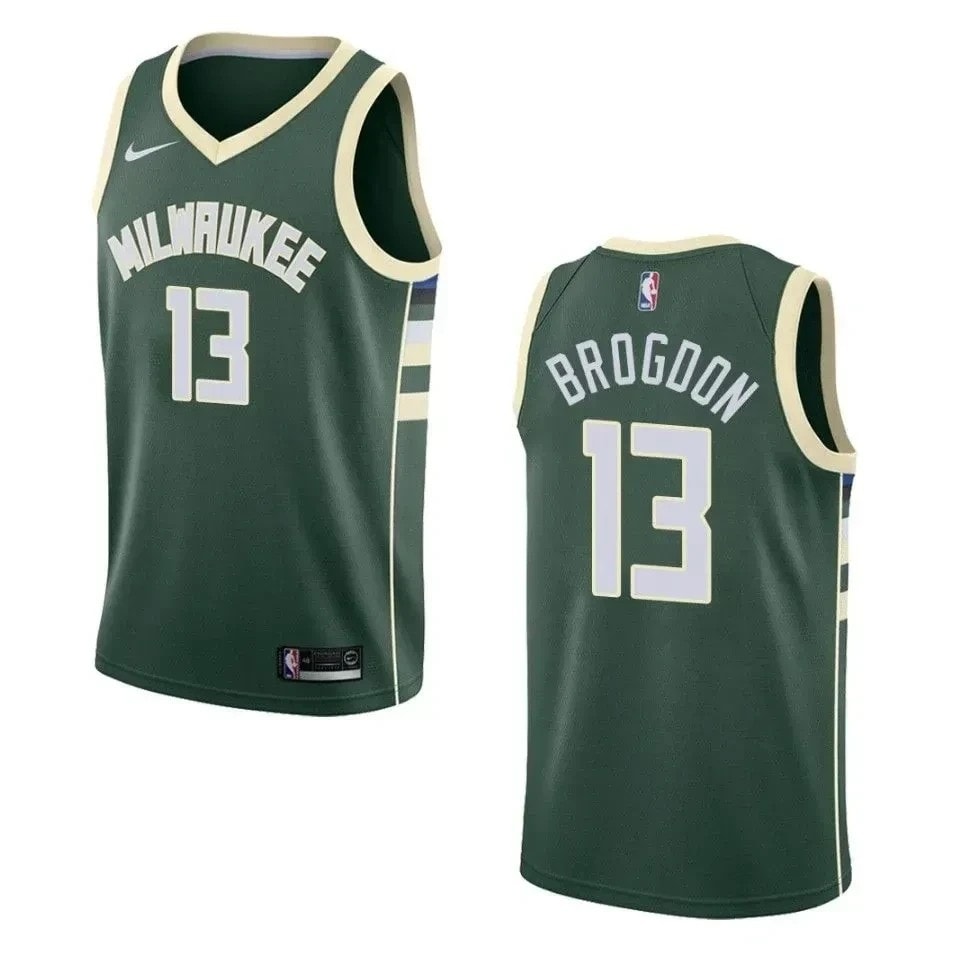 Men's Milwaukee Bucks Malcolm Brogdon Icon Swingman Jersey Green Size