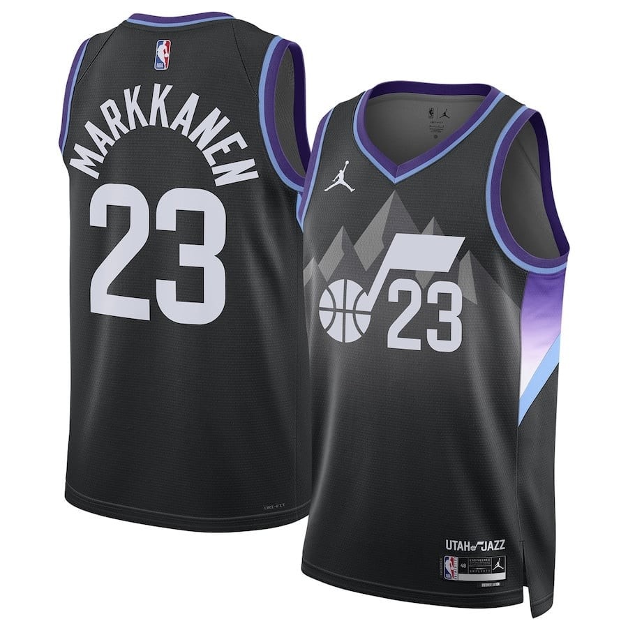 Lauri Markkanen 23 Utah Jazz 2024/25 Unisex Swingman Jersey Statement Edition Black