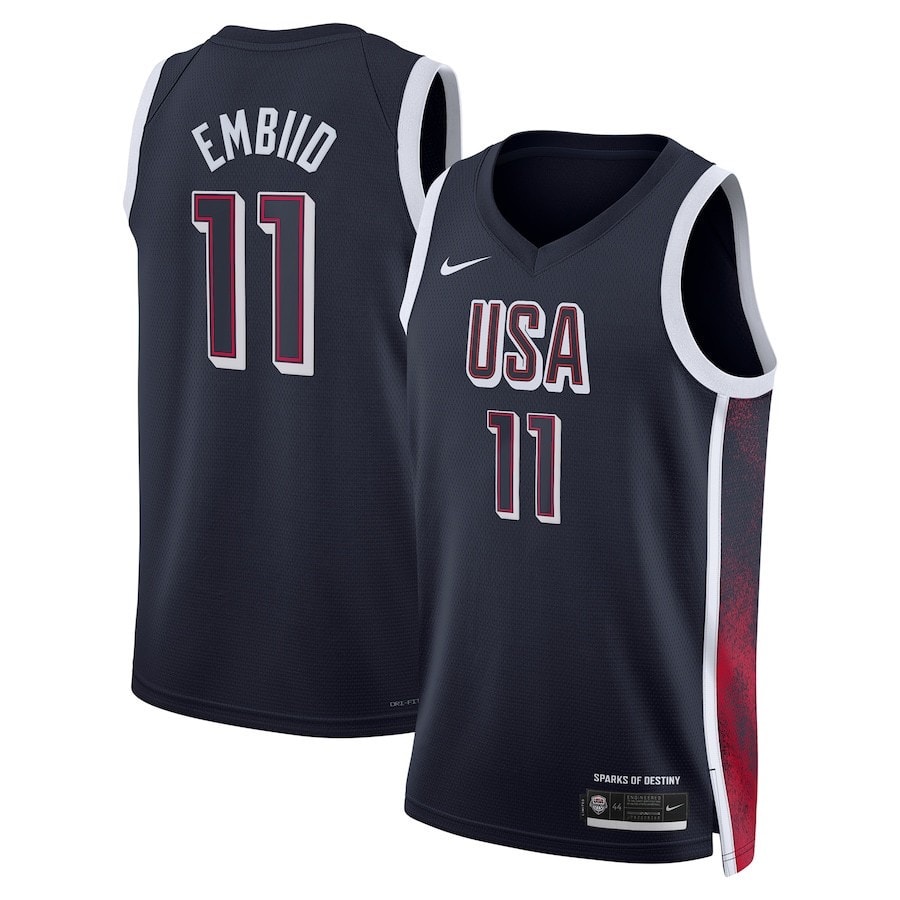 Joel Embiid 11 Men's USA Basketball Unisex 2024 Swingman Player Jersey Navy Multicolor