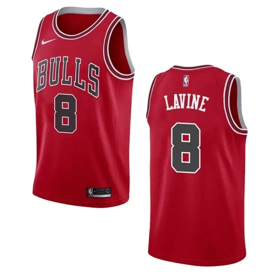 Men's Chicago Bulls Zach Lavine 8 Icon Swingman Jersey Red