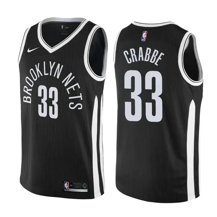 Men's Allen Crabbe #33 Nets City Edition Black Basketball Jersey