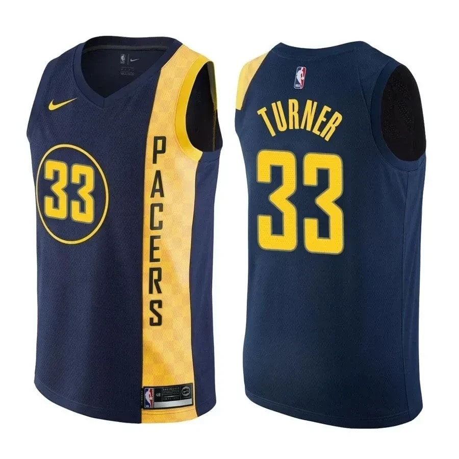 Men's Myles Turner 33 Pacers City Edition Navy Basketball Jersey