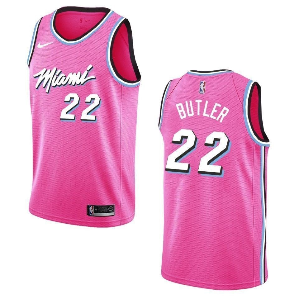 Men's Miami Heat Jimmy Butler 22 Earned Swingman Jersey Pink