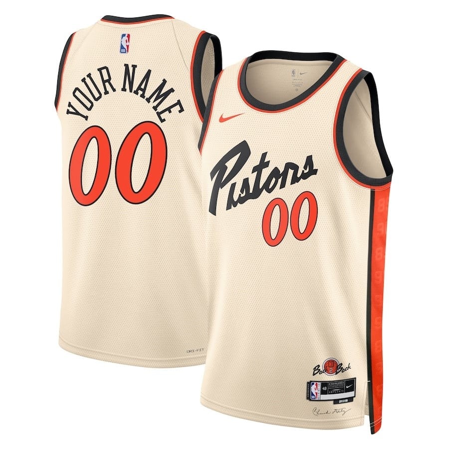 Detroit Pistons Unisex 2024/25 Custom Swingman Jersey City Edition Cream