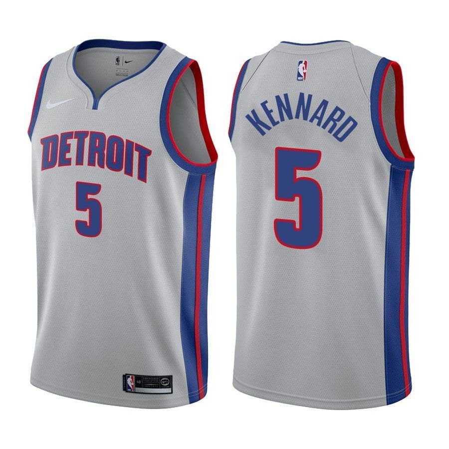 Men's Detroit Pistons Luke Kennard #5 Statement Gray Jersey