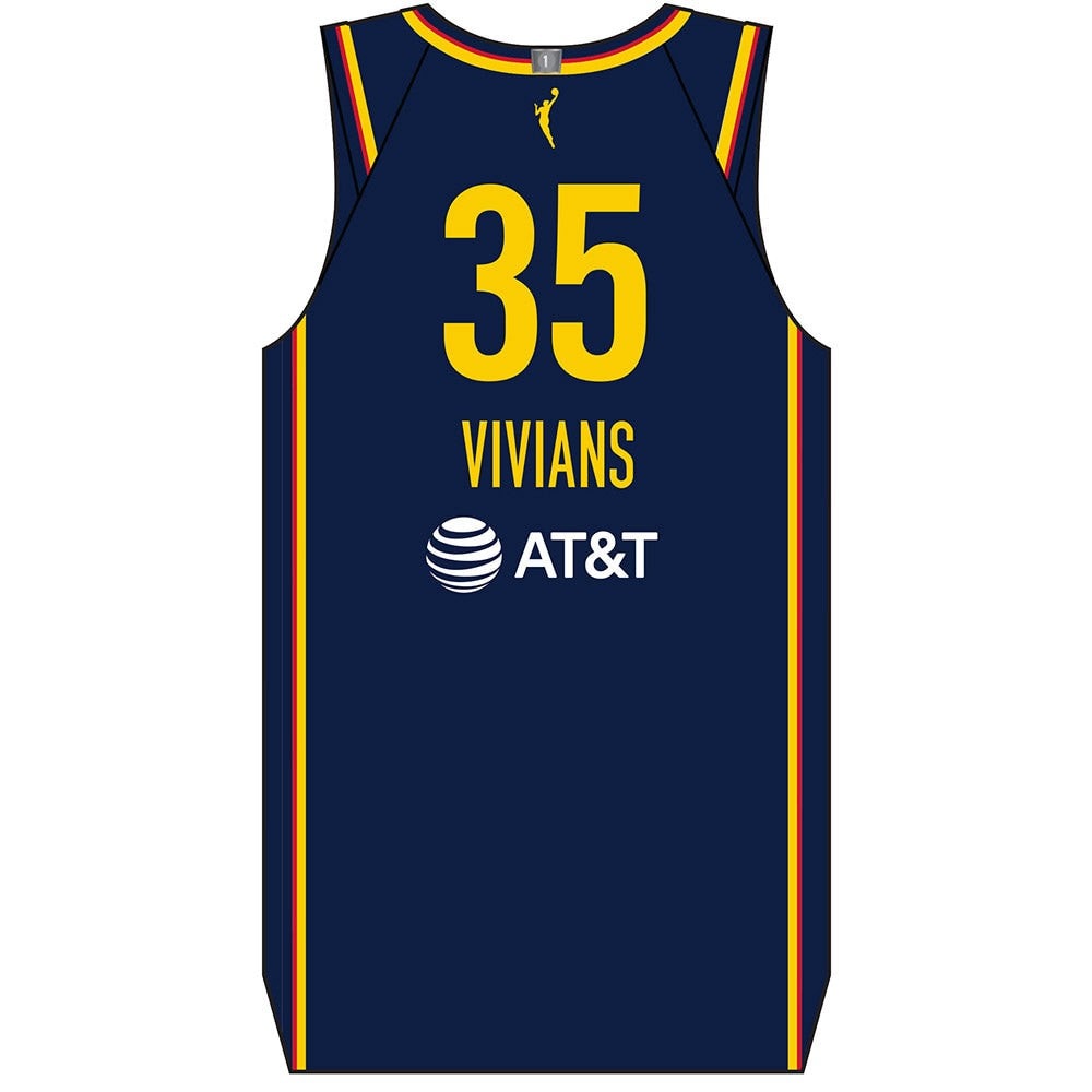 Vivians 35 Indiana Fever Explorer Swingman Jersey Navy Unisex Adult Sizes