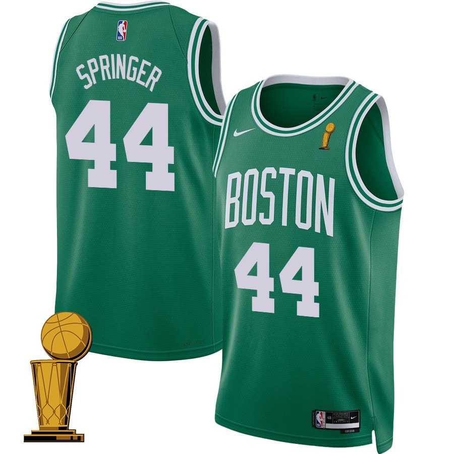 Jaden Springer 44 Boston Celtics 2024 Finals Champions Jersey Icon Edition Kelly Green