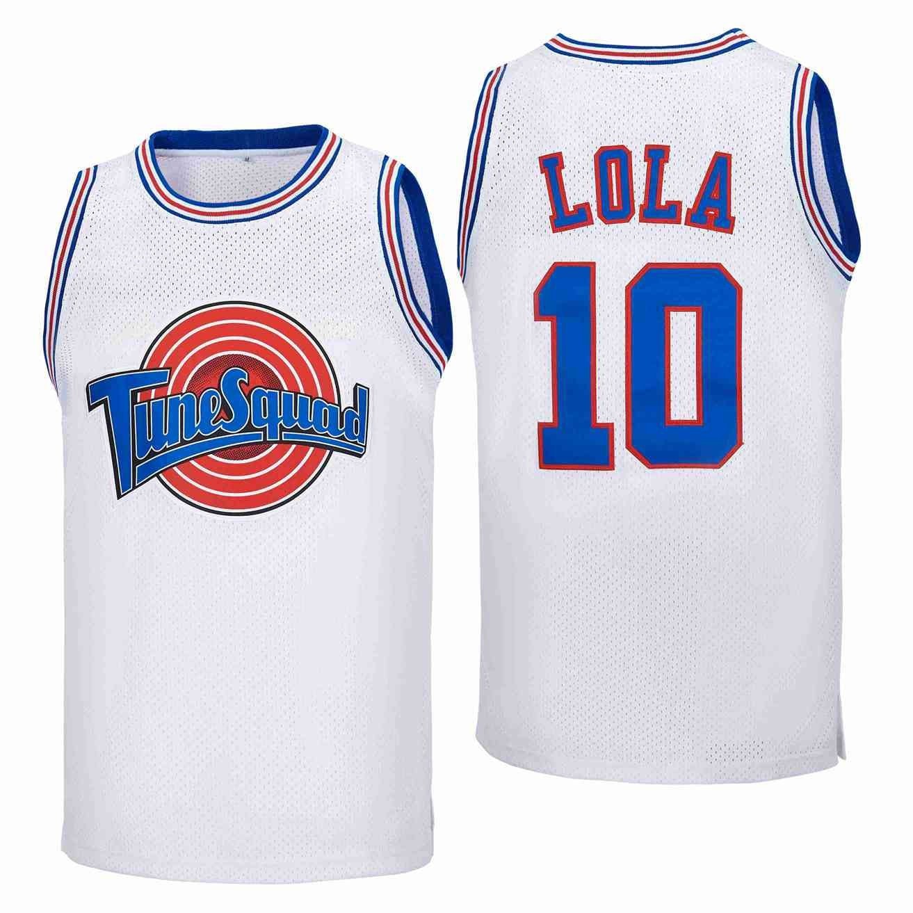 Lola 10 Tune Squad Space Jam Swingman Jersey White Unisex Adult Sizes