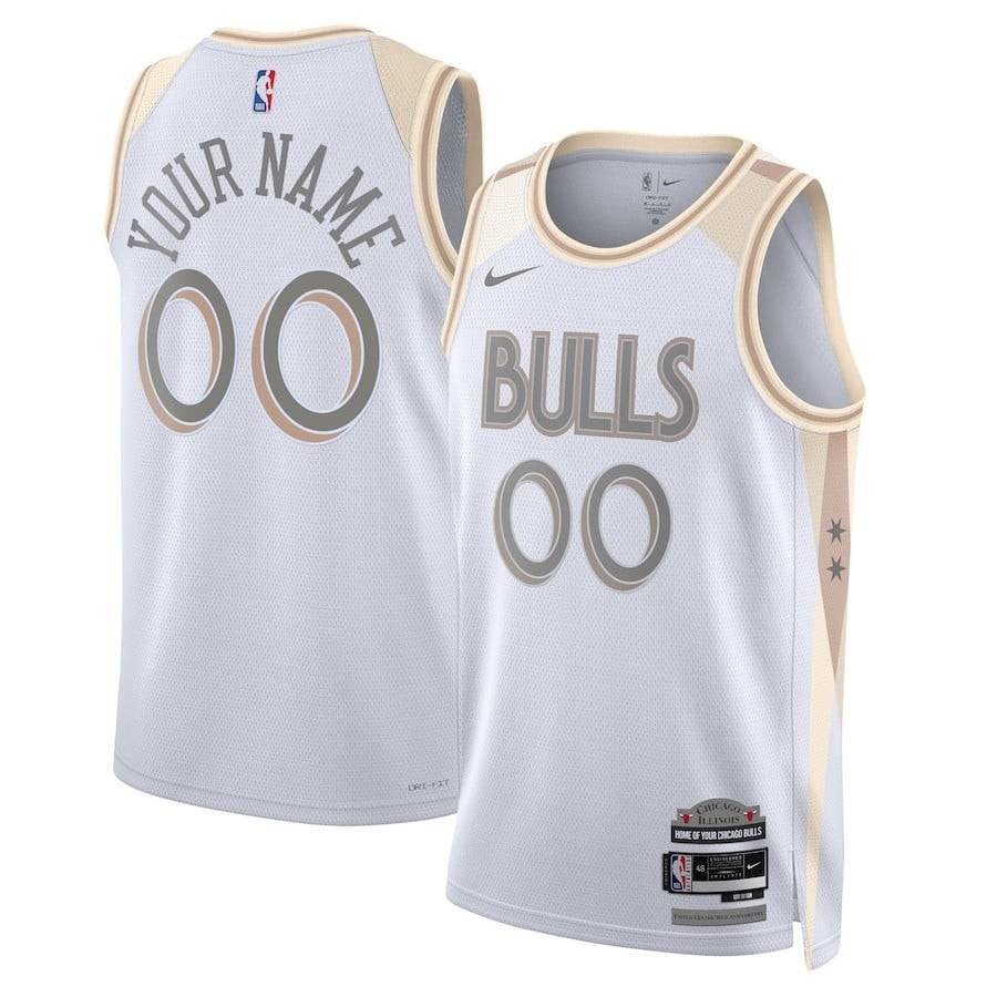 Chicago Bulls Unisex 2024/25 Custom Swingman Jersey City Edition White