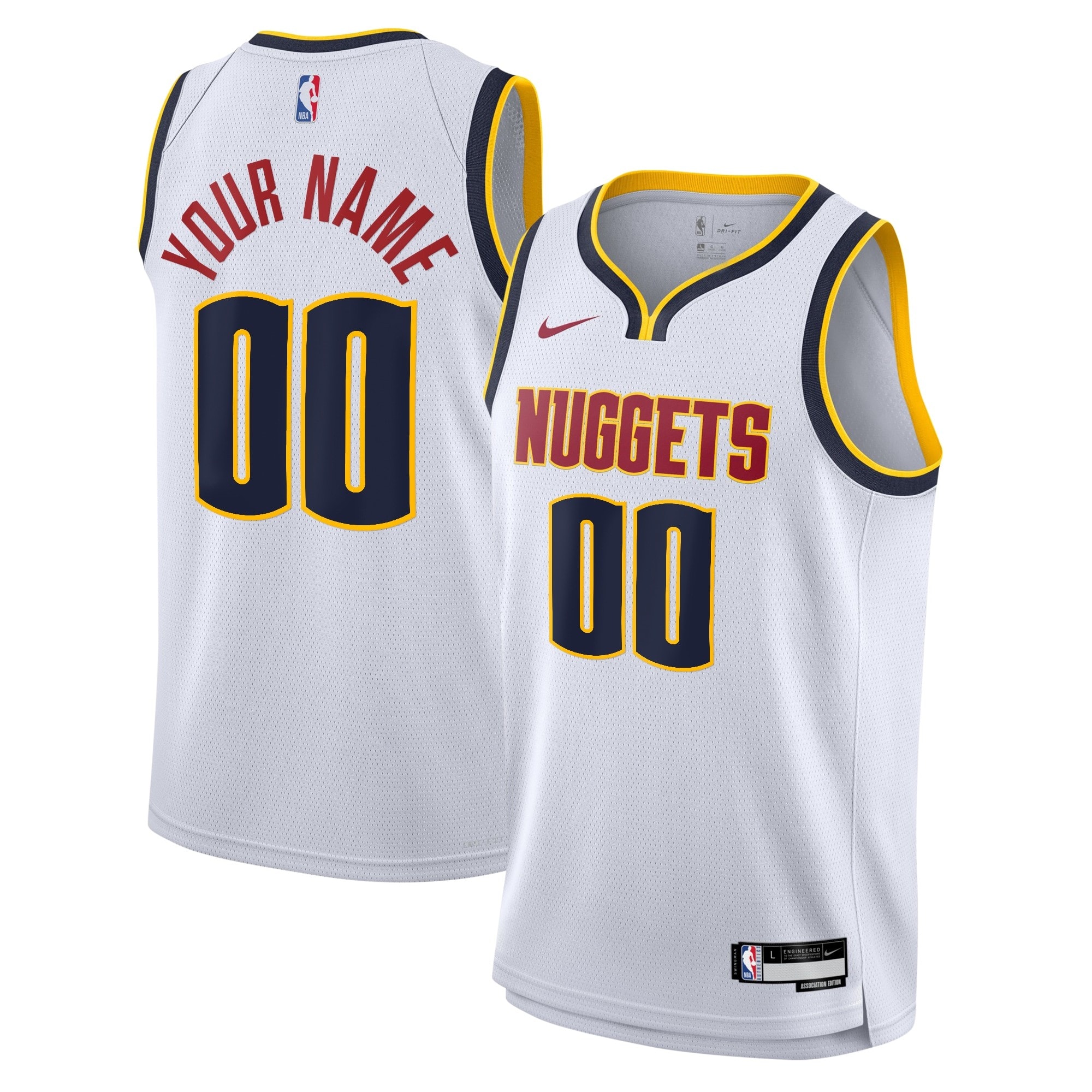 Denver Nuggets Association Swingman Custom Jersey Multicolor