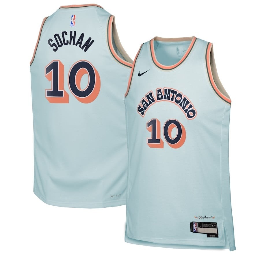 Jeremy Sochan 10 San Antonio Spurs City Edition Swingman Jersey Light Blue